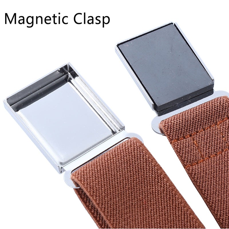 Kajeer 4PCS Kids Boys Adjustable Magnetic Belt - Big Elastic Stretch Belt with Easy Magnetic Buckle (Navy Blue/Grey/Black/Brown) - Image 2